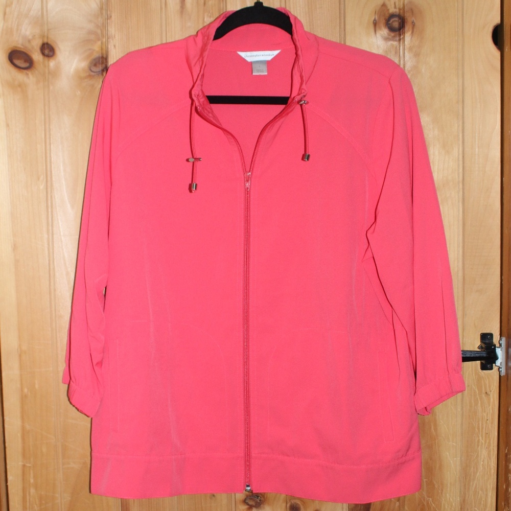 5/$25 🛍 Christopher & Banks Coral Zip Windbreaker